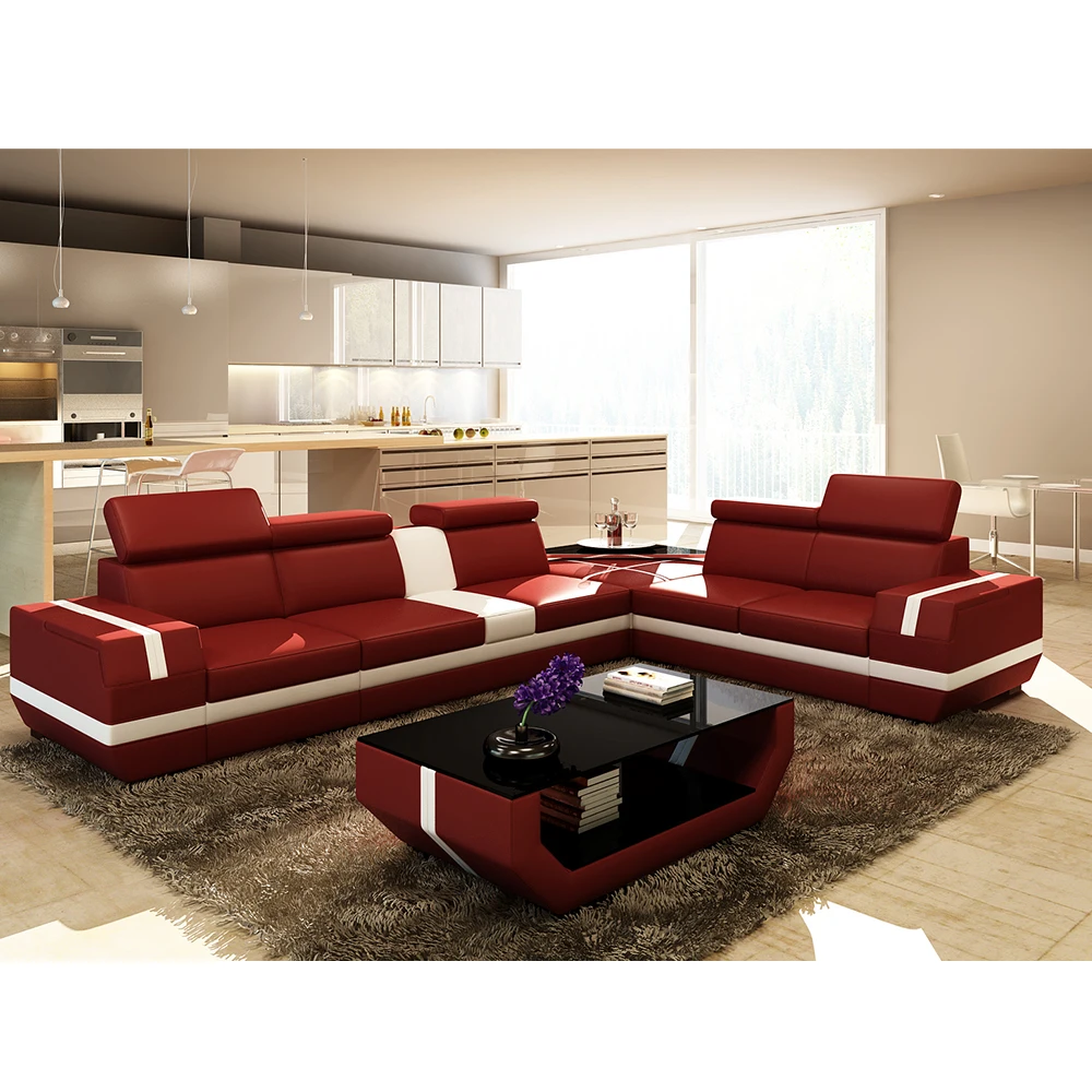 

Italian Soft Bubble Red Couch Leather Sofa For Office