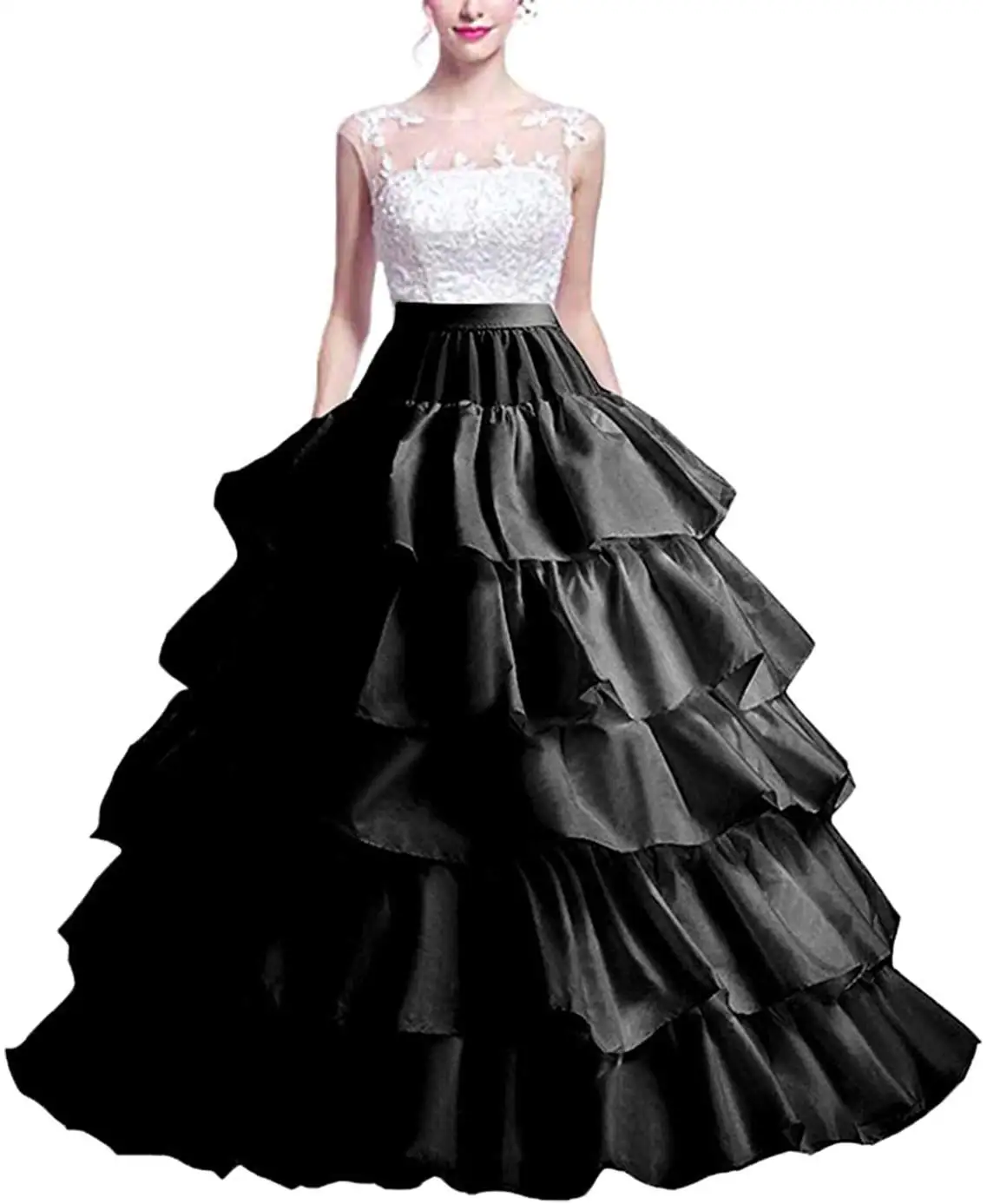 Women 4-Hoop Wedding Petticoat Skirt Quinceanera Ball Gown 2024