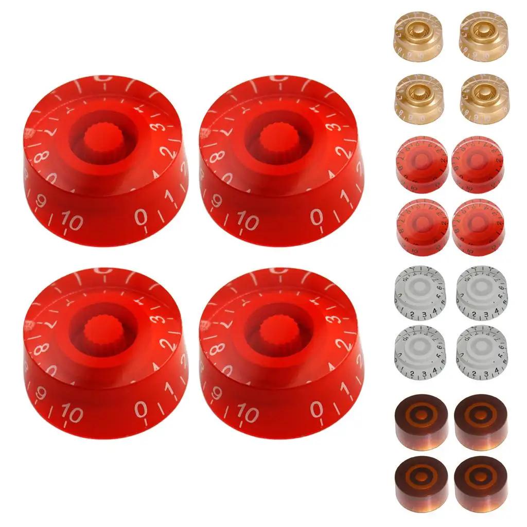 Guitar Knob Set Acrylic Volume Speed Control Potentiometer Cap Switch Golden Guitar Knob for LP EPI Electric Guitar Build