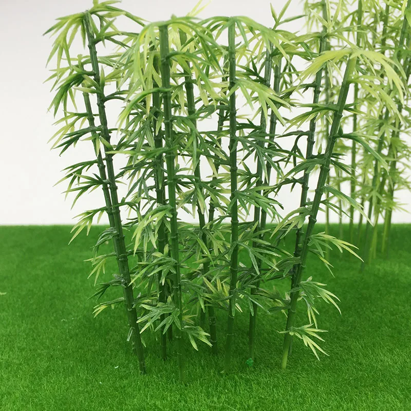 5Pcs Miniature Bamboo Tree Plastic Model Kit Micro Landscape Diorama Materials Sand Table Model Decor Accessories Toys Hobbies