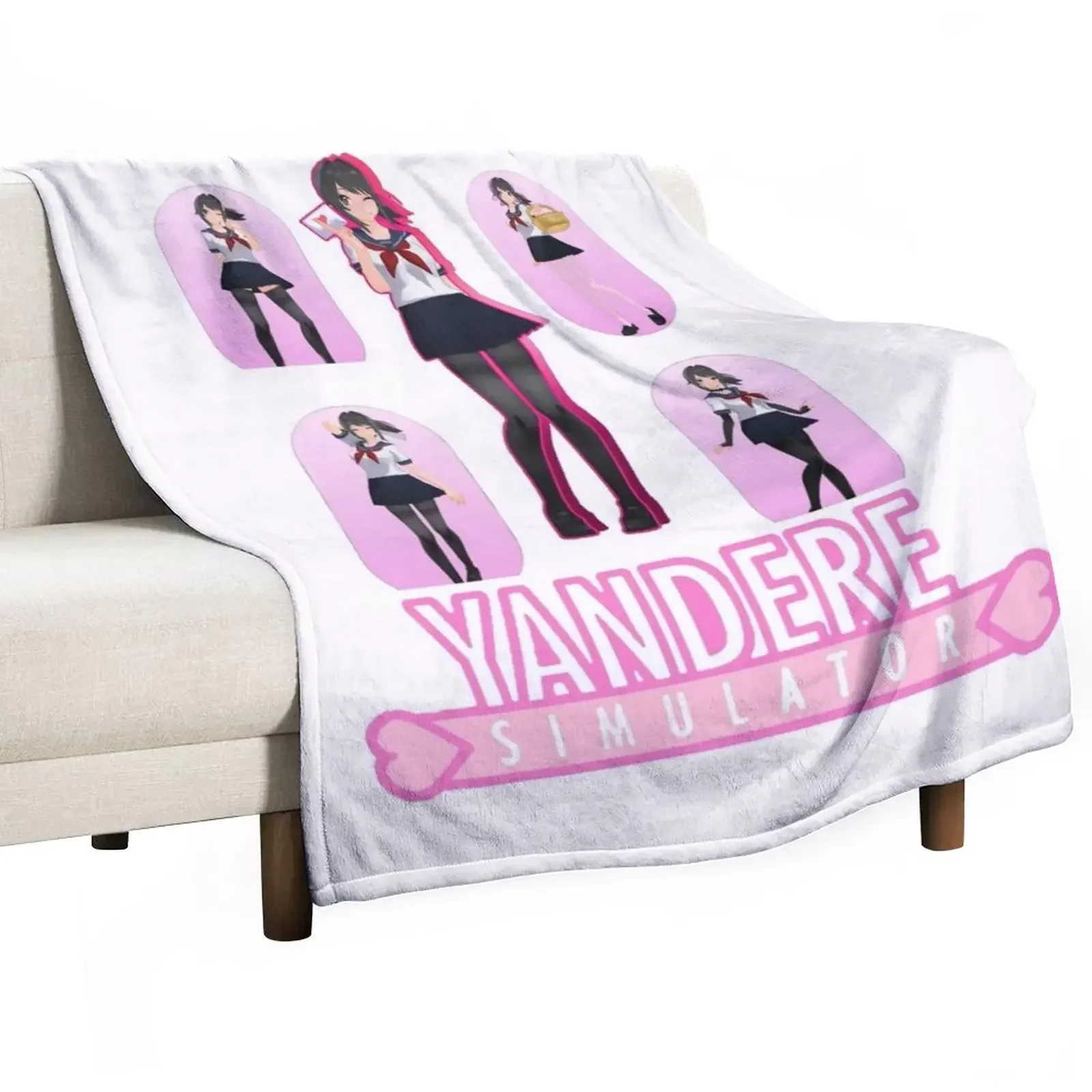 yandere simulator-yandere sim-yandere simulator yandere simulator Throw Blanket Sofa Throw Decorative Beds Hair Blankets