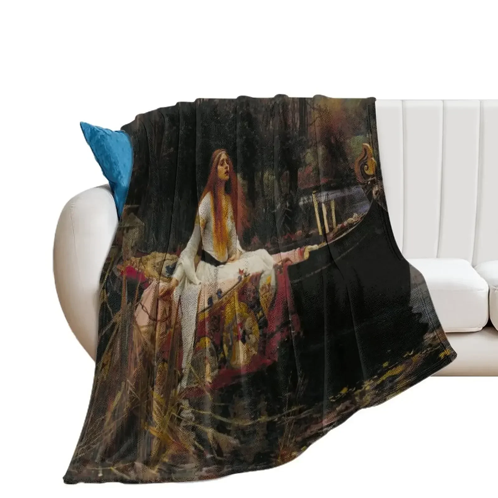 The Lady of Shalott -John William Waterhouse Throw Blanket Sofa Quilt Heavy Blankets