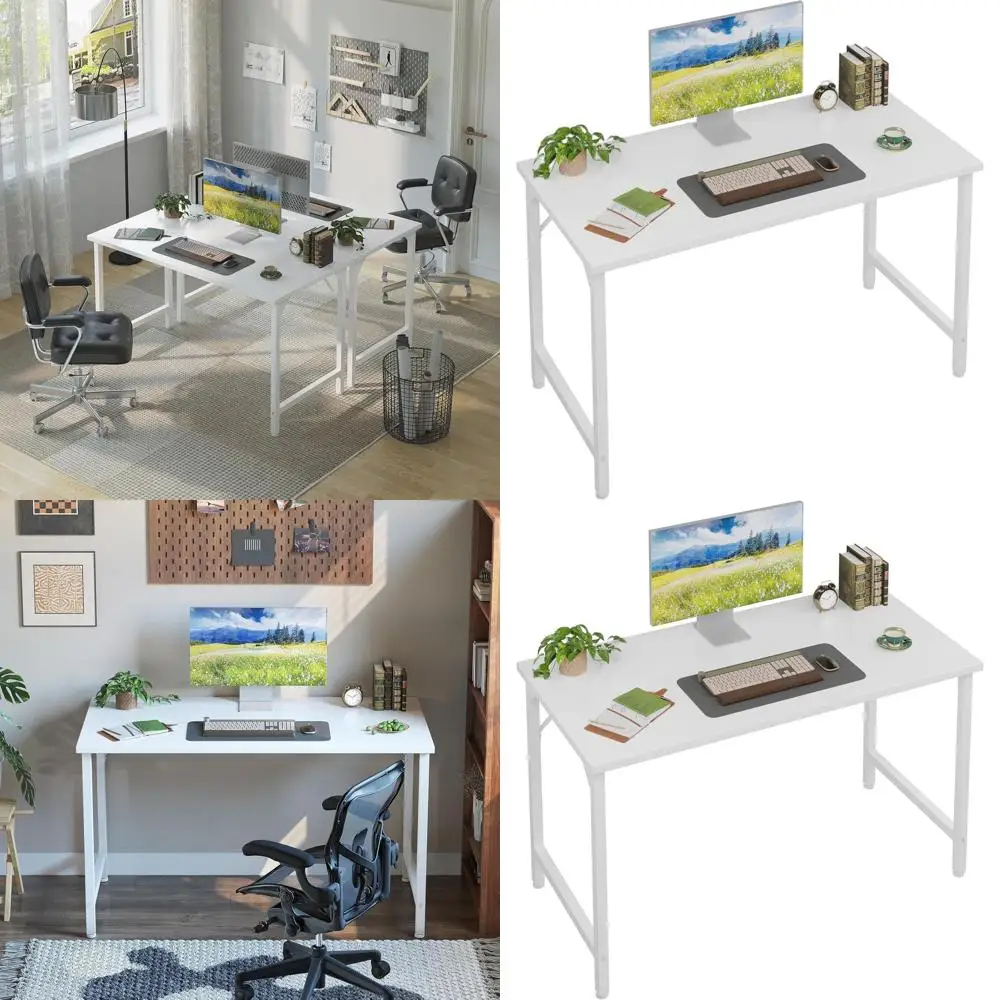 

Белый регулируемый домашний офисный стол для учебы, письма и занятий с детьми - простая рабочая станция для ПК