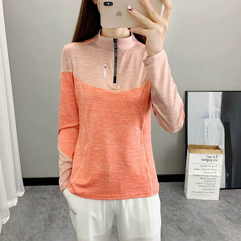 

Women's Outdoor Running Long Sleeve T-shirt Hiking Breathable Sport Sweatshirt Quick Dry Fashion Print Top