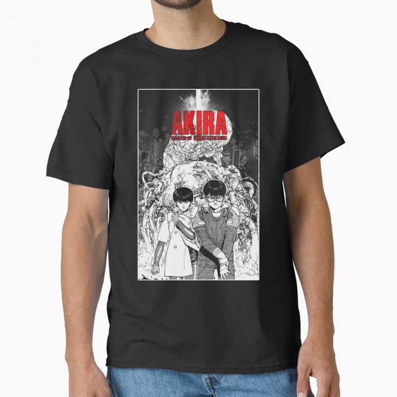 

80s Vintage Akira #0808 Manga cyberpunk city explosion cyber mecha tokyo Tetsuo Kaneda Anime Gift T-shirt for men large size top