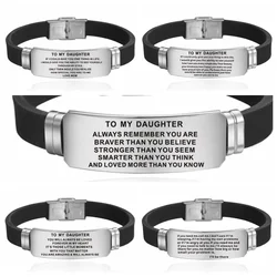 Women's Bracelets To My Daughter Loved More Then You Know Bracelet Fashion Birthday Gifts for Silicone Bangles