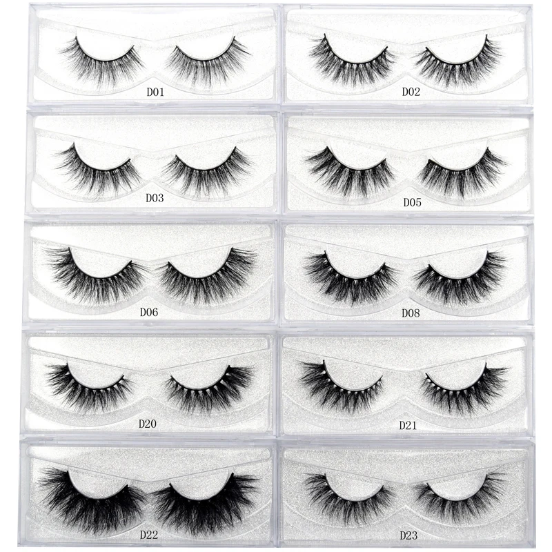 Visofree Lash Eyelashes 3D Real Mink Lashes HandMade Thick Natural False Eye Lashes Makeup Glitter Packing D-Series 11 Styles