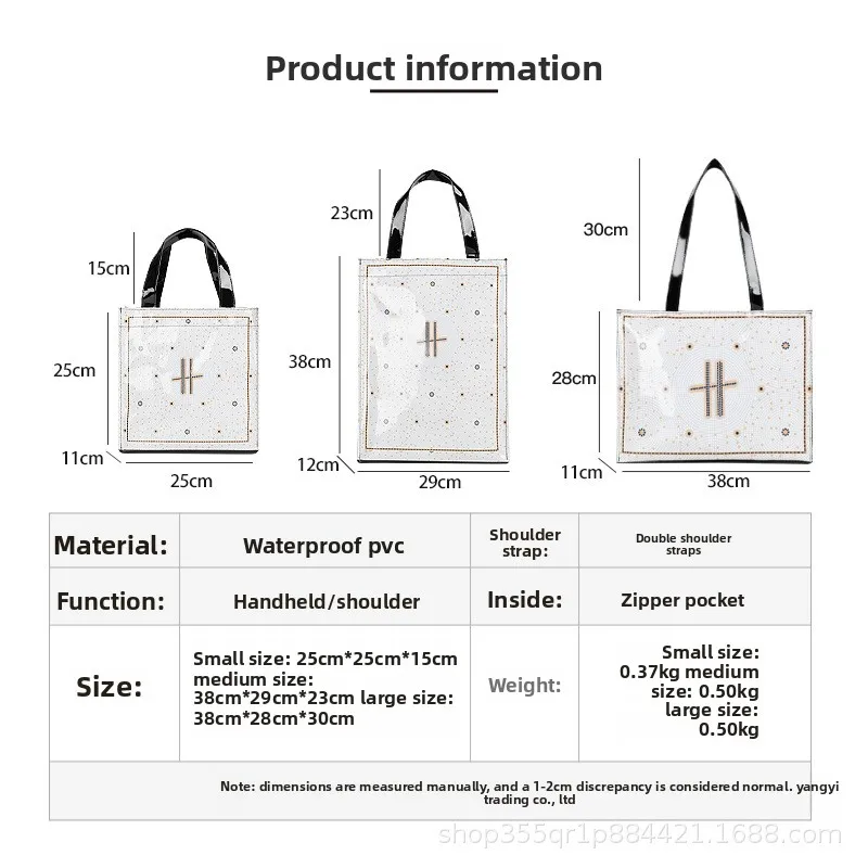 Einkaufstasche, PVC-Tragetasche, kleine Nischentasche im Nischendesign, wasserdichte Tragetasche, umweltfreundliche, vielseitige Umhängetasche, Lunchtasche – Detail 1
