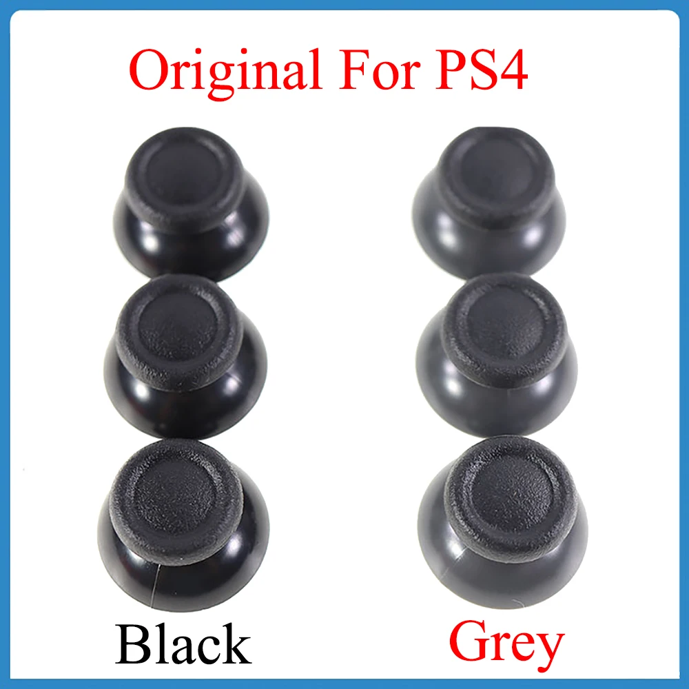 10 buah asli untuk PS4 Joystick topi untuk Sony PS4 Controller 3D Joystick Analog Thumb Stick topi abu-abu Hitam menangani topi bagian