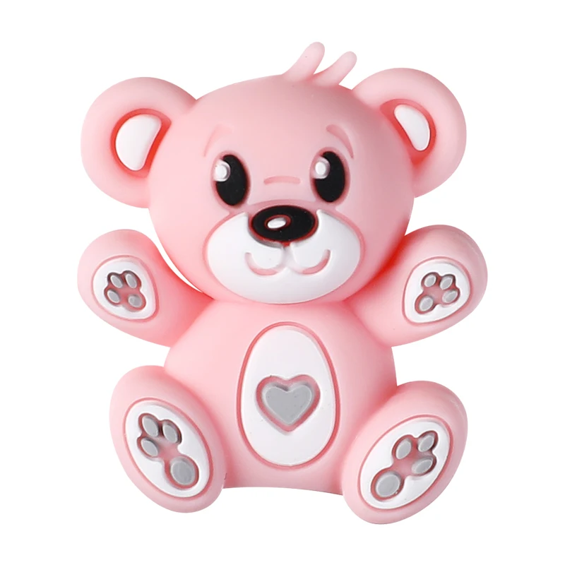 3D Bear Silicone Beads for DIY Keychains and Crafts
