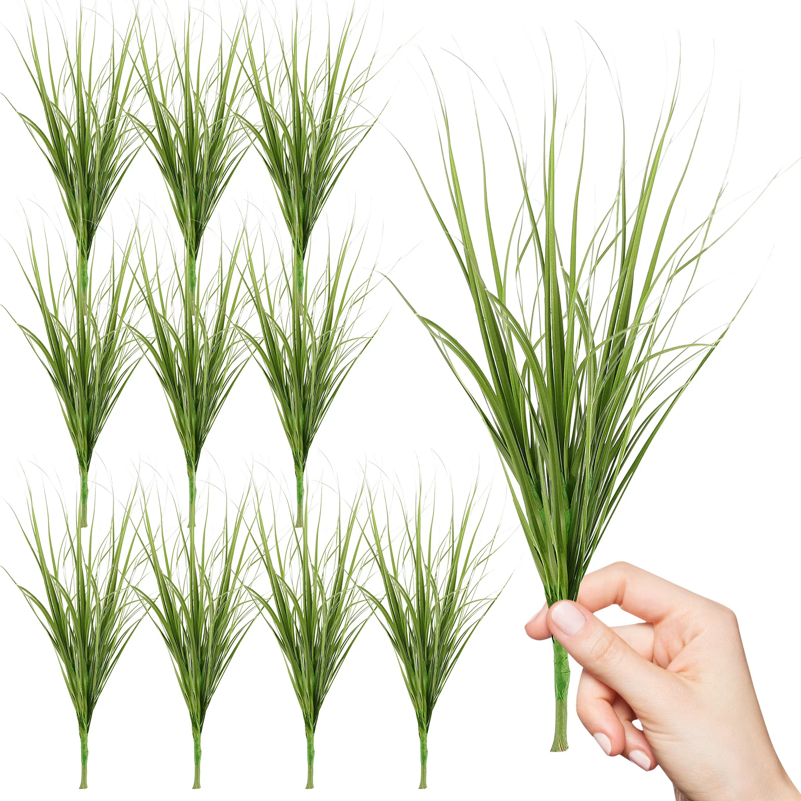 

12pcs Artificial Grass Lifelike Simulation Ornament For Home Decor Kids Learning Layout Scene Adornment Fake Plant Decor