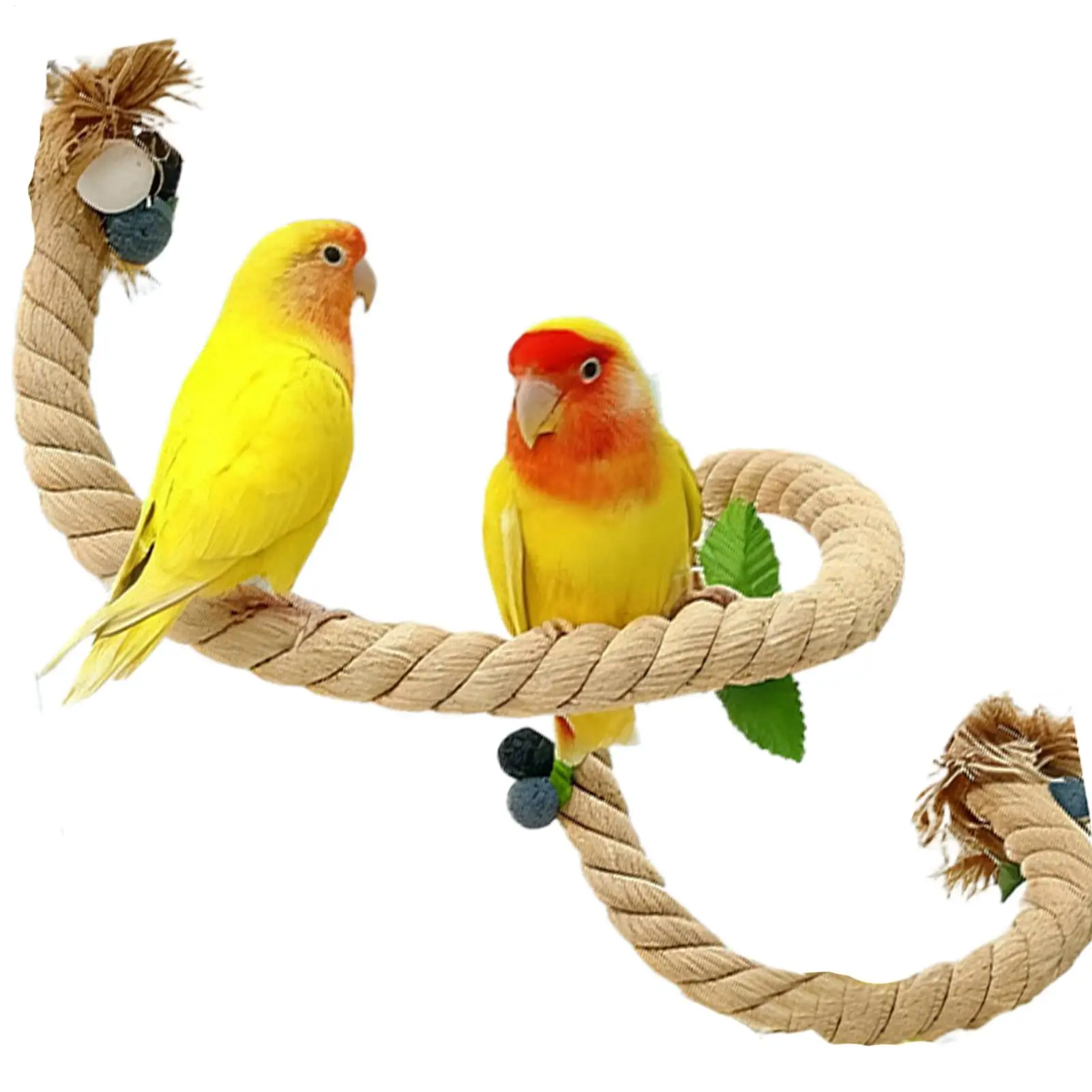 Perchas de cuerda para jaulas de pájaros, juego de escalada para morder, perca de cacatúa para piernas, periquito muscular, Lovebird, aburrimiento, decoración de jaula antiestrés