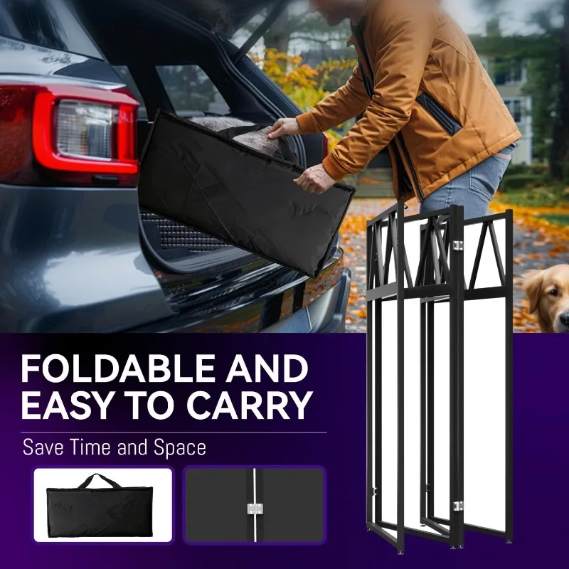 طاولة كشك DJ المحمولة، حامل طاولة DJ قابل للطي مع حواف بيضاء وسوداء، إطار معدني لمحطة طاولة واجهة DJ قابل للتعديل