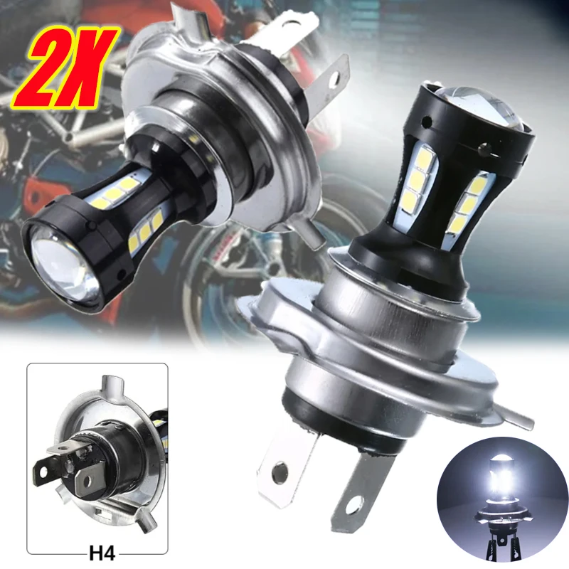 

2PCS H4 Motorcycle LED High Beam Bulb 6500K 12-24V Motorcycle Front/fog/high/low Beam Universal Super Bright White Lighting