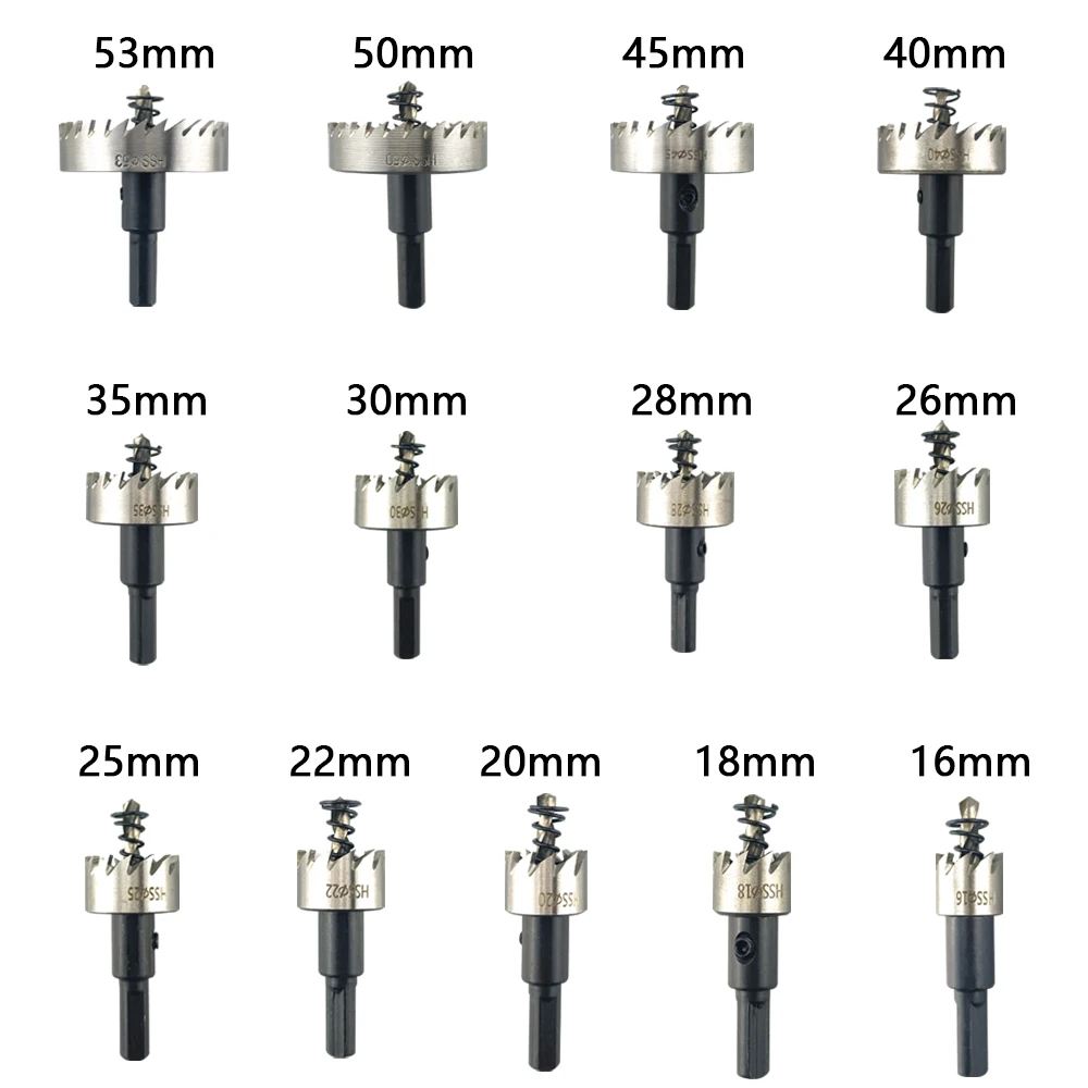 Imagem -03 - Coroa de Perfuração para Metal Hole Saw Hole Saw Grupo Broca de Aço de Alta Velocidade Liga Aço Inoxidável Ferramenta de Corte de Madeira 1653 mm 13 Pcs