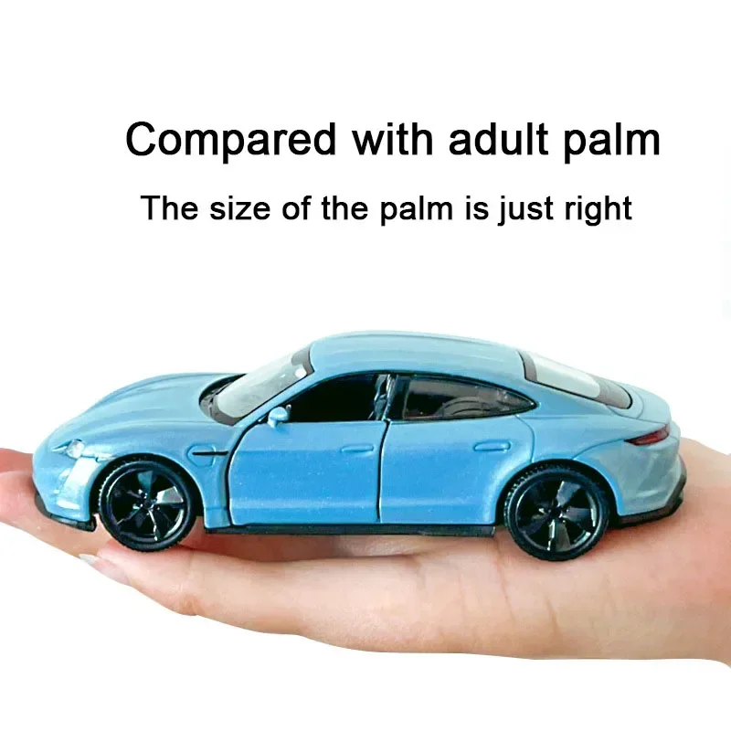 1/36 合金ダイキャストポルシェタイカンスポーツカーモデルおもちゃのドアオープンプルバック車両モデルカー男の子のためのギフトコレクション