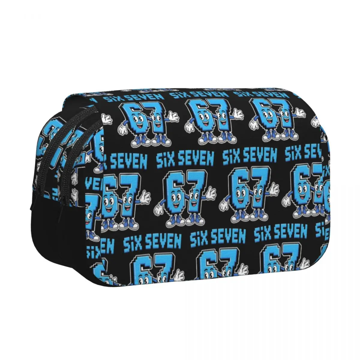 Colorful Number Print Pencil Cases Pen Holder Hard Shell Leather Big Capacity Pen Box Pencil Bag for Boy Girl School