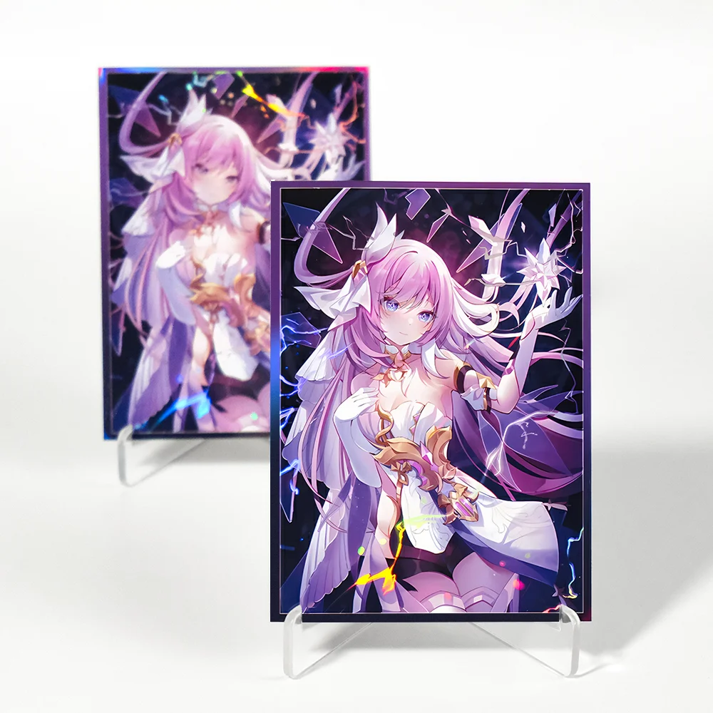 60 SZTUK Trwałych, Przezroczystych, Holograficznych Koszulek na Karty Anime z Górnym Zakładaniem 67x92mm, Kompatybilnych z MGT, Ochraniacze na Karty Kolekcjonerskie PTCG PKM