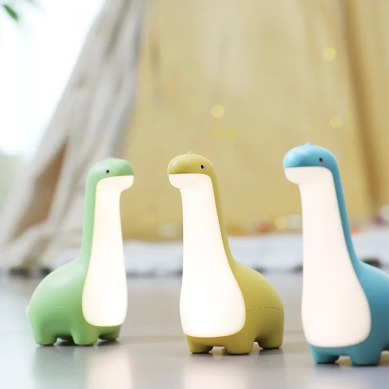 Veilleuse de dinosaure de dessin animé créatif, compagnon de chambre à coucher, lumière douce, lumière de gradation, lumière, ornement de bureau, nouveau cadeau