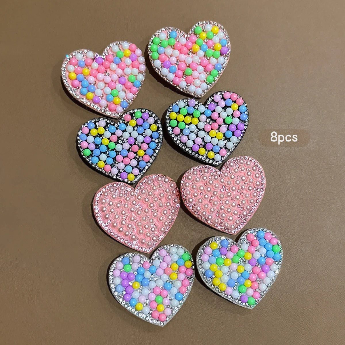 

8 sweet and versatile fashionable colored heart-shaped hair clips suitable for daily hair accessories