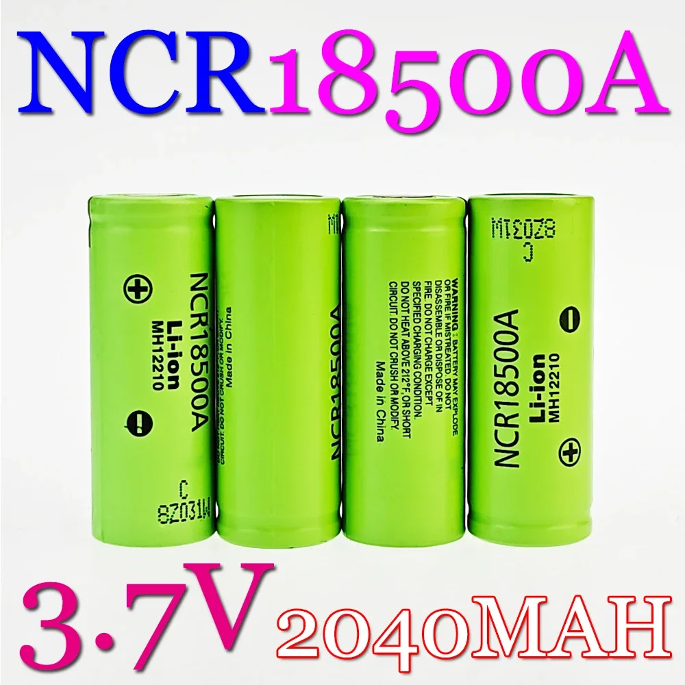 100% Original 3.7V 18500 2040mah Lithium Ion Battery for Panasonic NCR18500A 3.6V Battery for Toy Torch Flashlight Ect