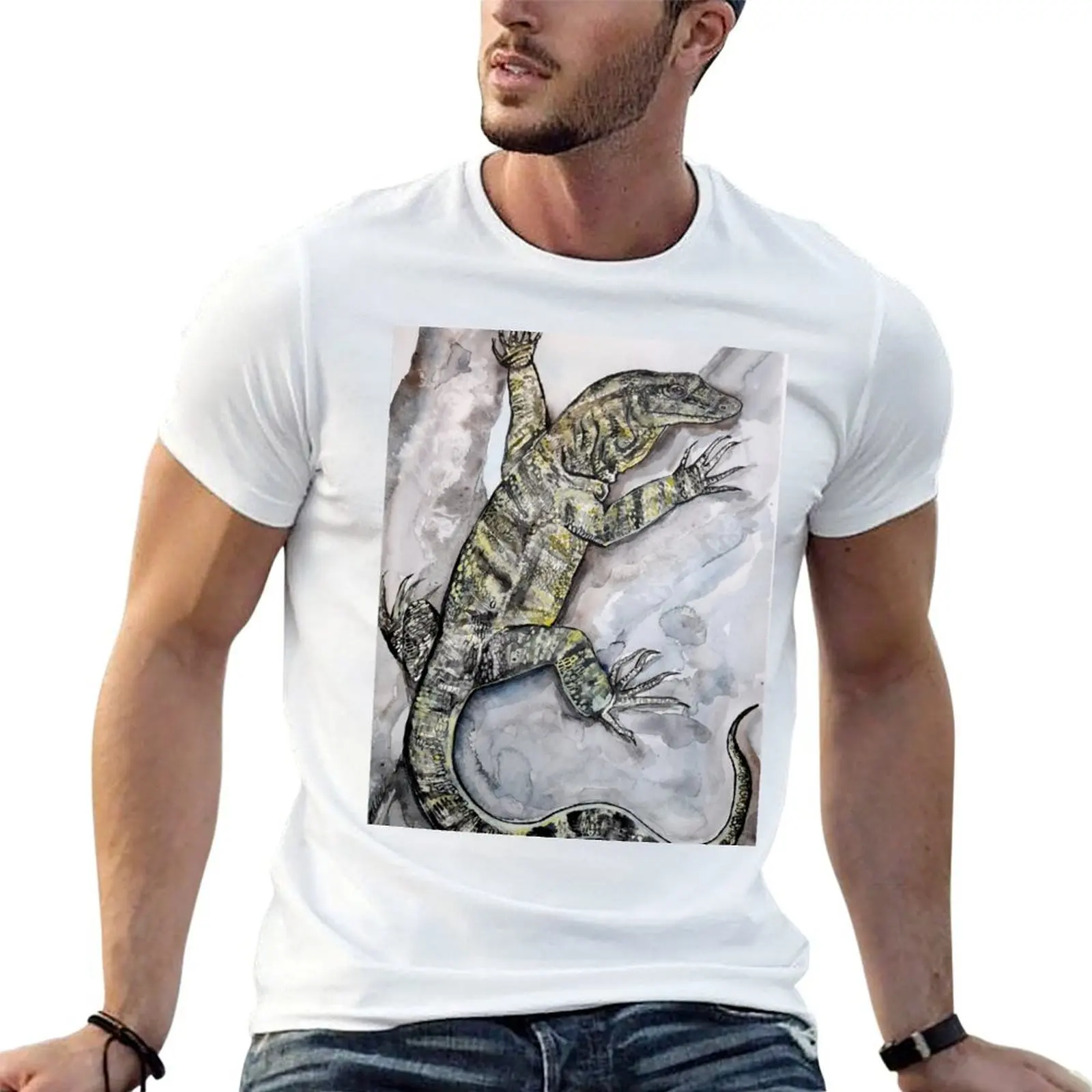 

Australian Monitor Lizard aka the Goanna Climbing higher T-Shirt t shirts designer cotton tshirt 100% T-Shirt