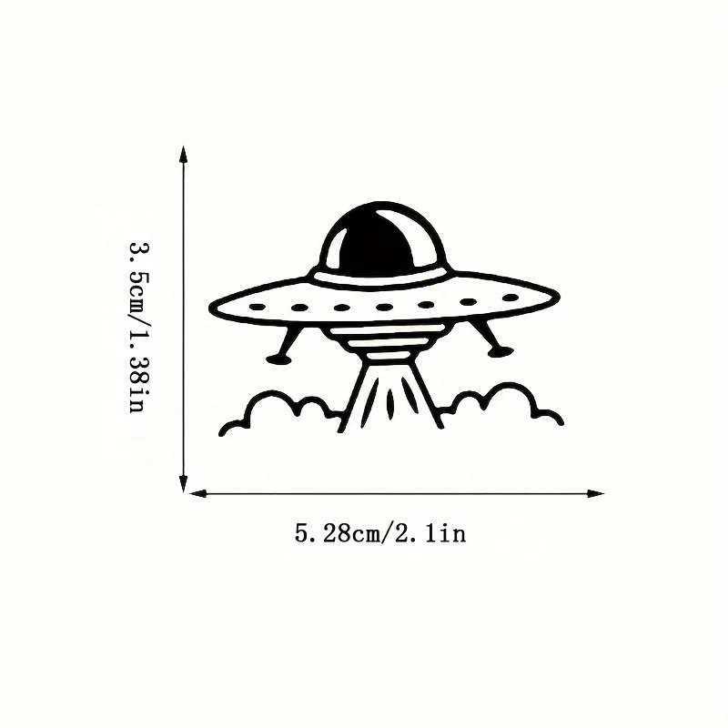 4PCS UFO Alien Sticker Sci-Fi Vinyl Decal Waterproof Car Truck Motorcycle RV Mirror Decor Halloween Gift
