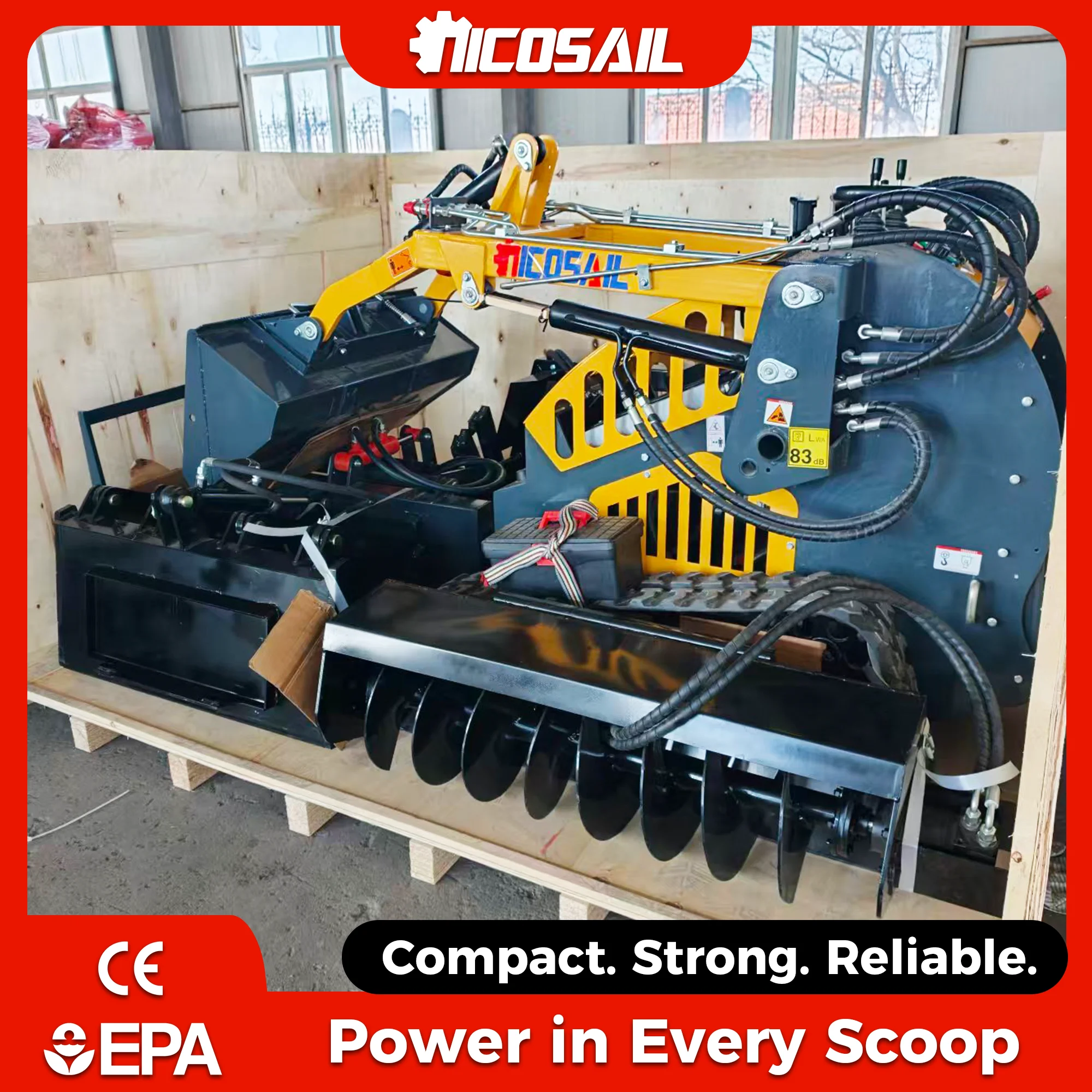 

Compact Small Garden Skid Steer Loader Mini Skid Steer Loader Compact Crawler Wheel Hydraulic Skid Steer Loader