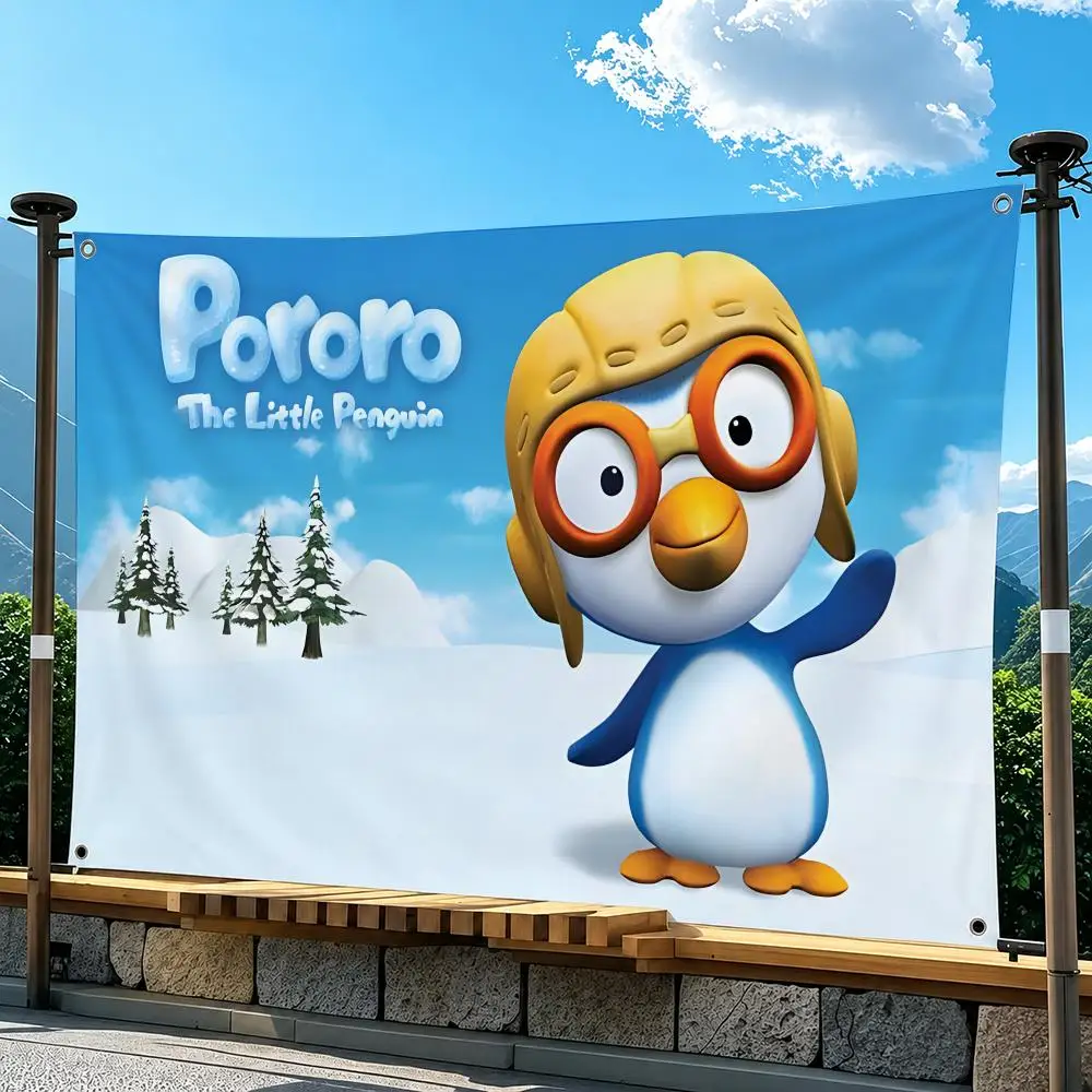 The L-little Penguin Pororo Flags Flag Suitable For Party Club Outdoor Interior Wall Art Decoration Banner Gift