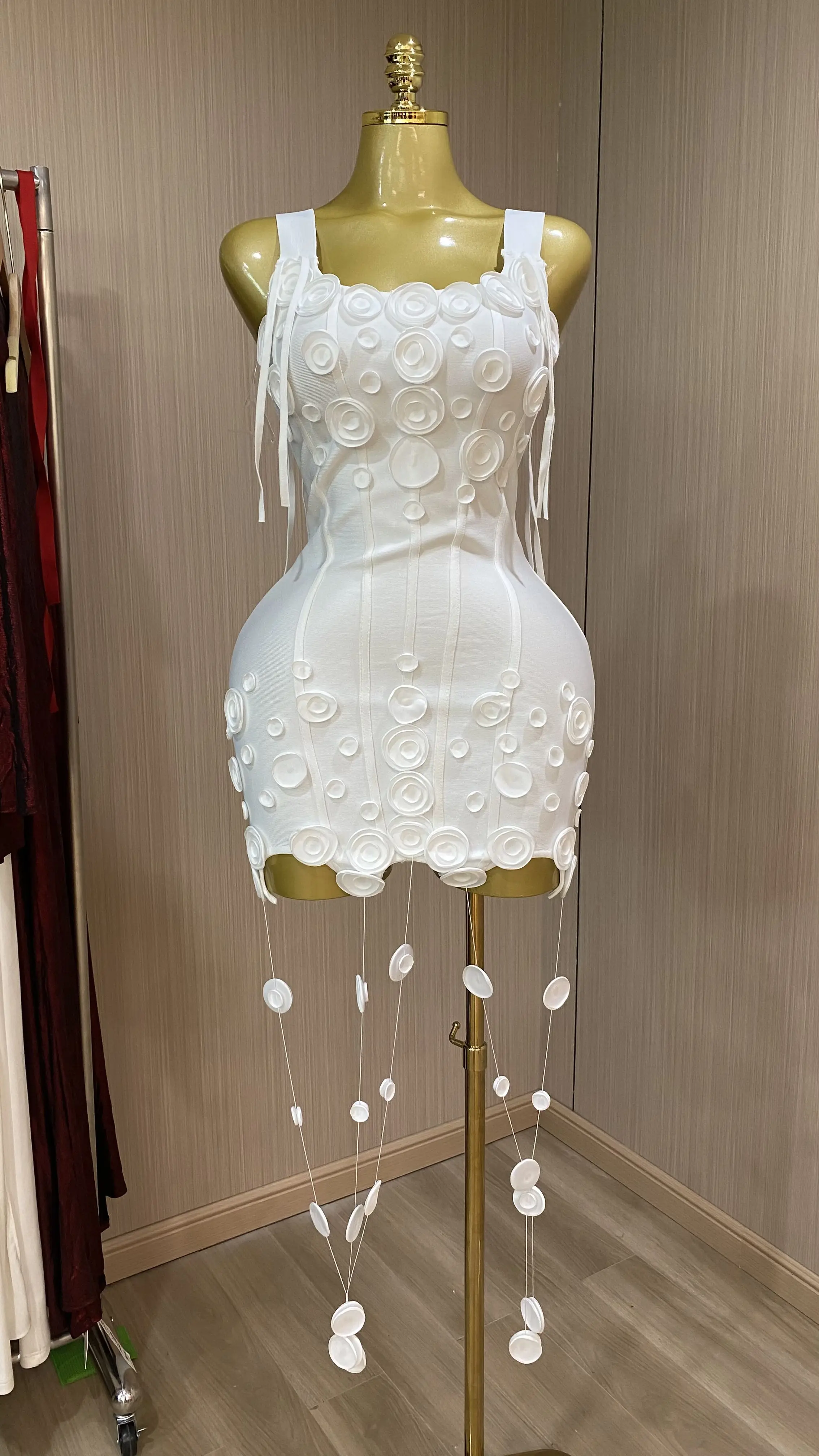 2026 Summer New Arrival: 3D Floral Pattern High-End Slim Fit Dress and Mini Skirt Set-GZXX782