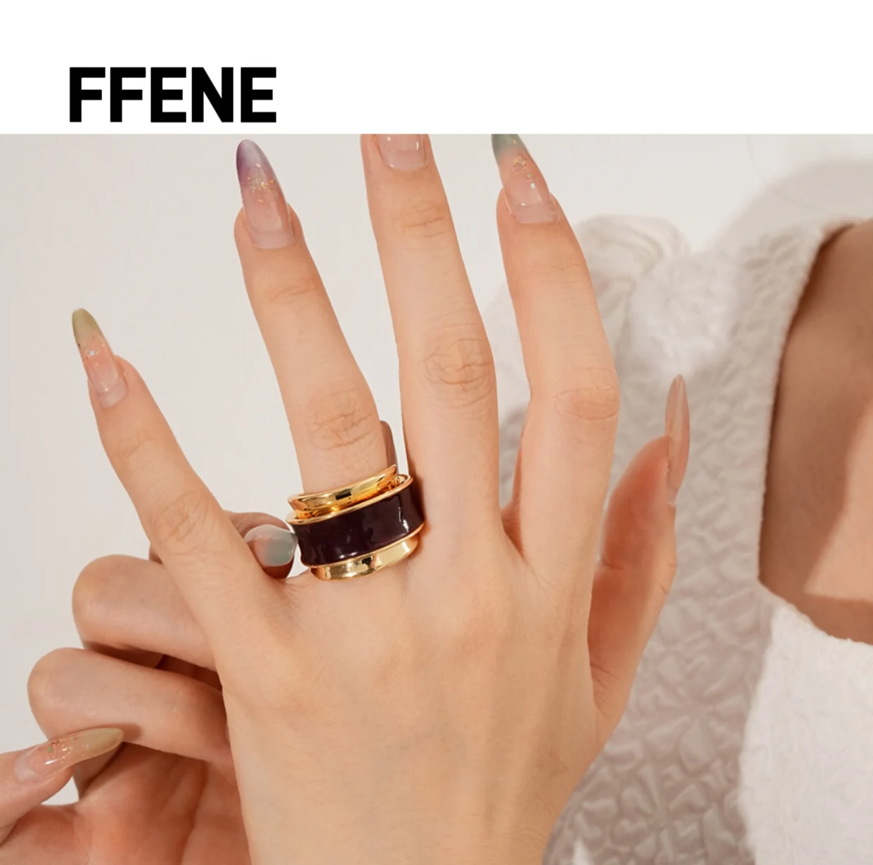 

European and American style open ring, fashionable, simple, multifunctional, ring, elegant, luxurious, high-end feelingo