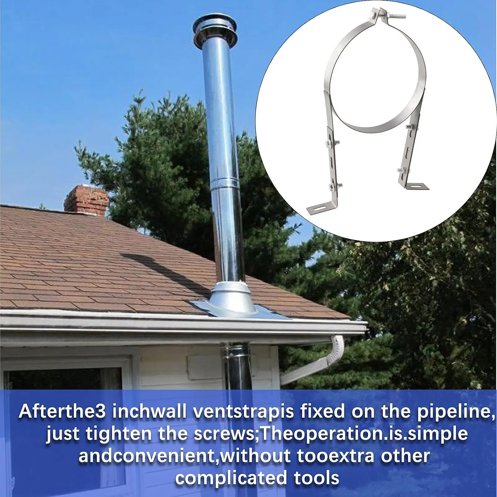 

Настенный ремень для дымохода, зажим для кронштейна для трубы, крепежная разъемная кольцевая вешалка, держатель кронштейна для вентиляционной трубы B для дренажной трубы, зимы, печи