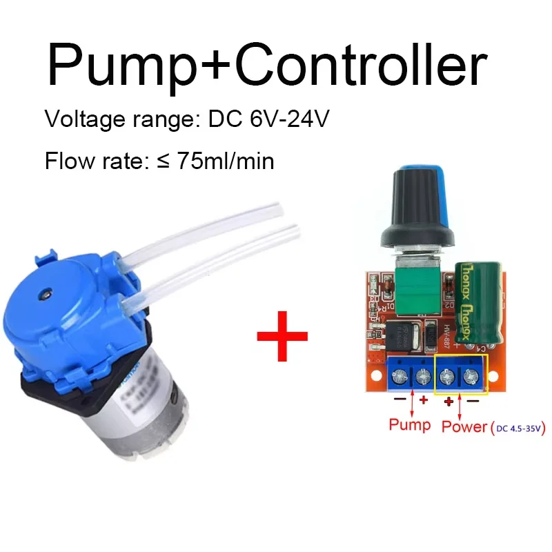 Small Adjustable Peristaltic Pump DC6V-12V for Liquid Dosing Water Drip Irrigation Aquarium Lab Analytic Ink Sampling