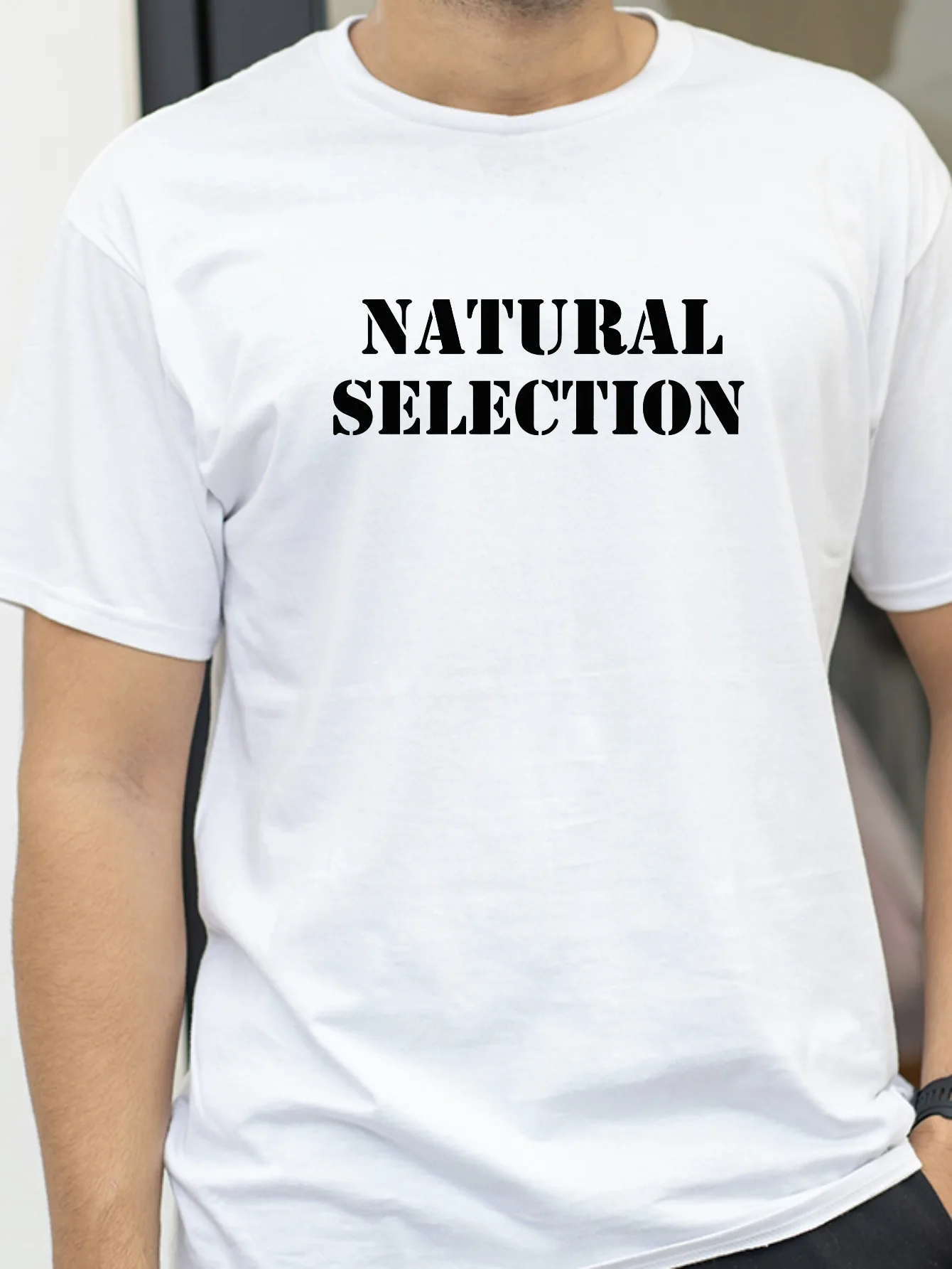 Natural Selection Text print Man T-shirts Fashion Casual Streetwear Harajuku Style Tees summer Breathable Loose Short Sleeve tee
