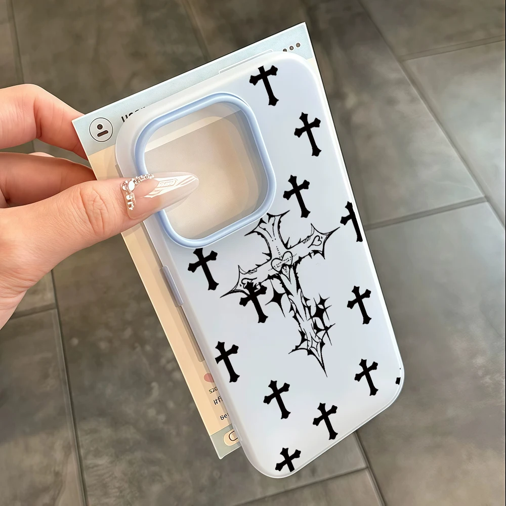 Für iPhone 17 15 16 14 Pro Max Hülle Plus Kreative Kreuz-Abdeckung Für iPhone 13 11 12 17 ProMax XS XR XS 7 8 Plus Bonbonfarbene Hüllen – Detail 4