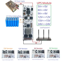 Carte de charge et de décharge de batterie au lithium, 3A, UPS Tech, 5V, 6V, 9V, 12V, 15V, 24V, 15W, 3.7V, 4.2V, articulation on, articulation po, Routeur de réseau WiFi