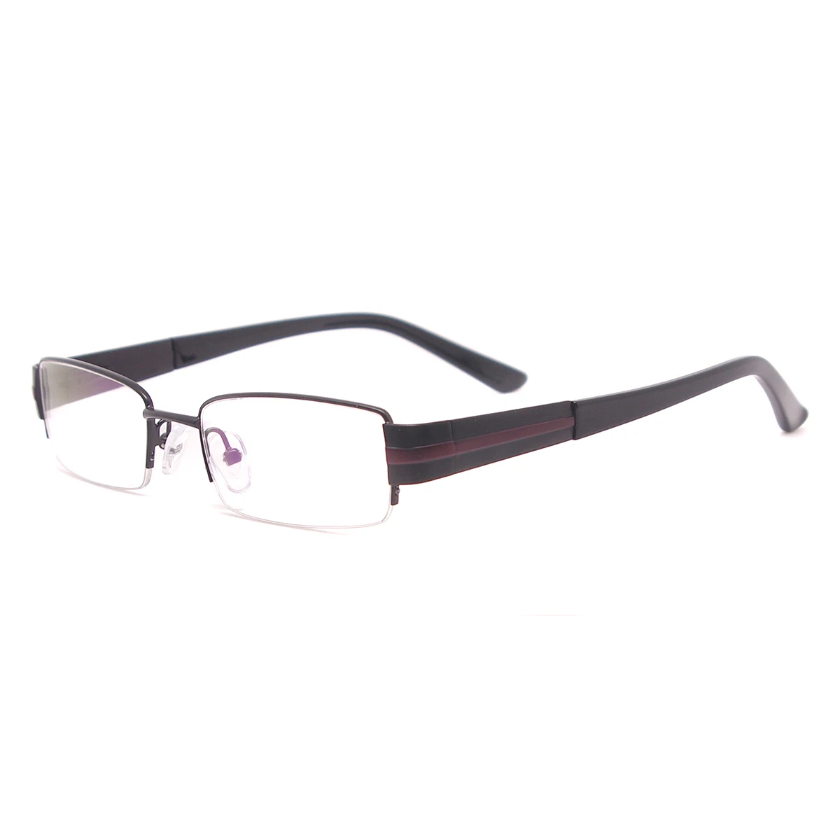 Metal Eyeglass Frames Half Rim Rectangle Spectacles Men Classic Prescription Glasses For Myopia & Reading