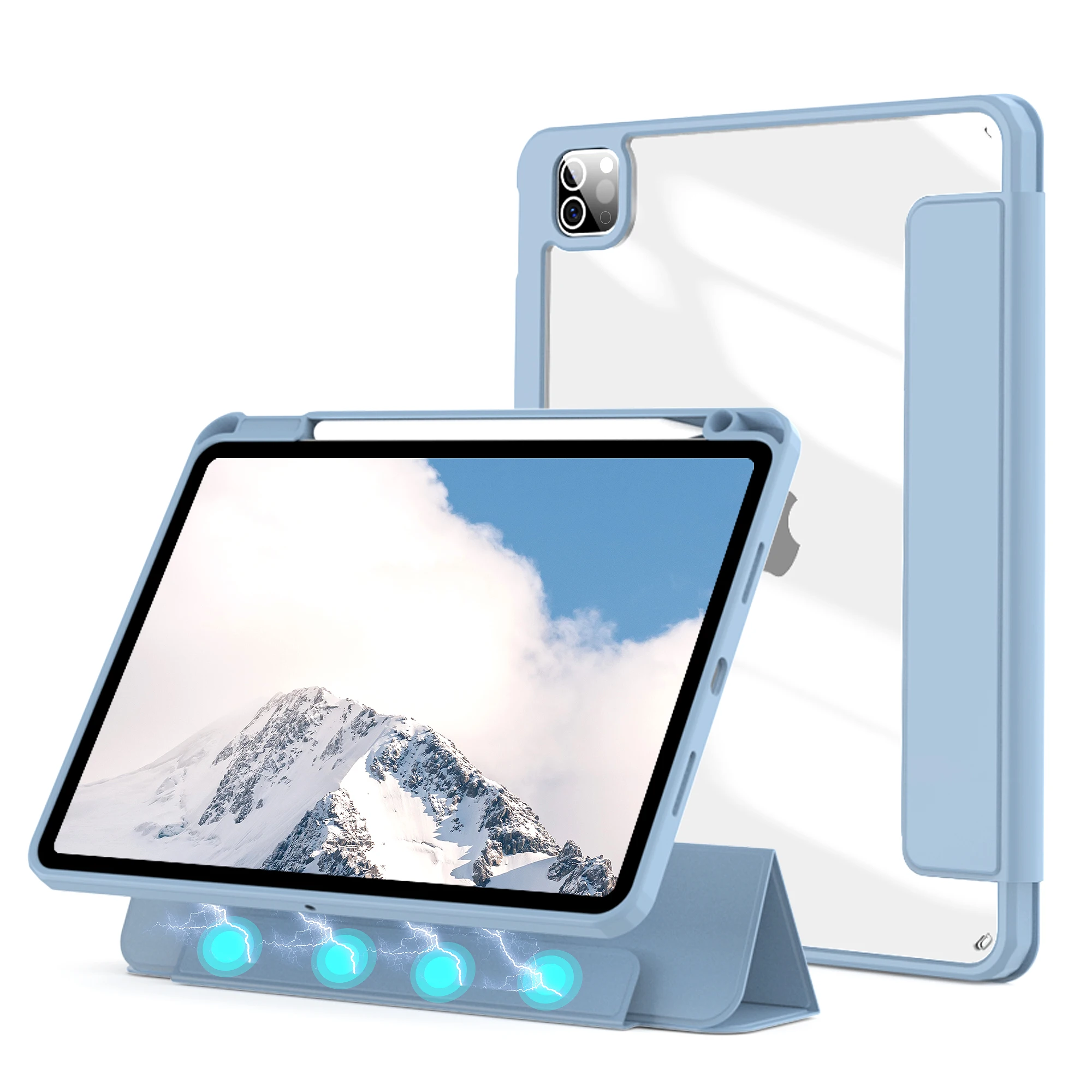 

For IPad 10th 10.9 IPad 11 inch Case 2025 iPad Air 13 inch Air 4th 5th 10.9 inch Case with Pen Slot Detachable Aurora IPad Cover