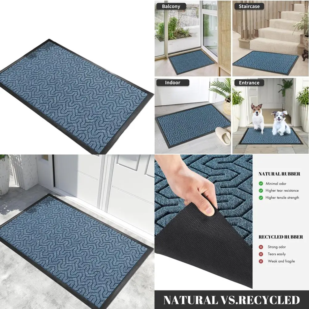 

Extra Large 60x36 Water-Resistant Heavy Duty Outdoor Door Mat, Non-Slip Rubber for Entrance, Garage or Patio, Easy to Clean, Mix