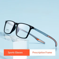 Gafas deportivas ultraligeras para hombre, de gran tamaño TR90 lentes transparentes, montura graduada óptica, novedad de 2024