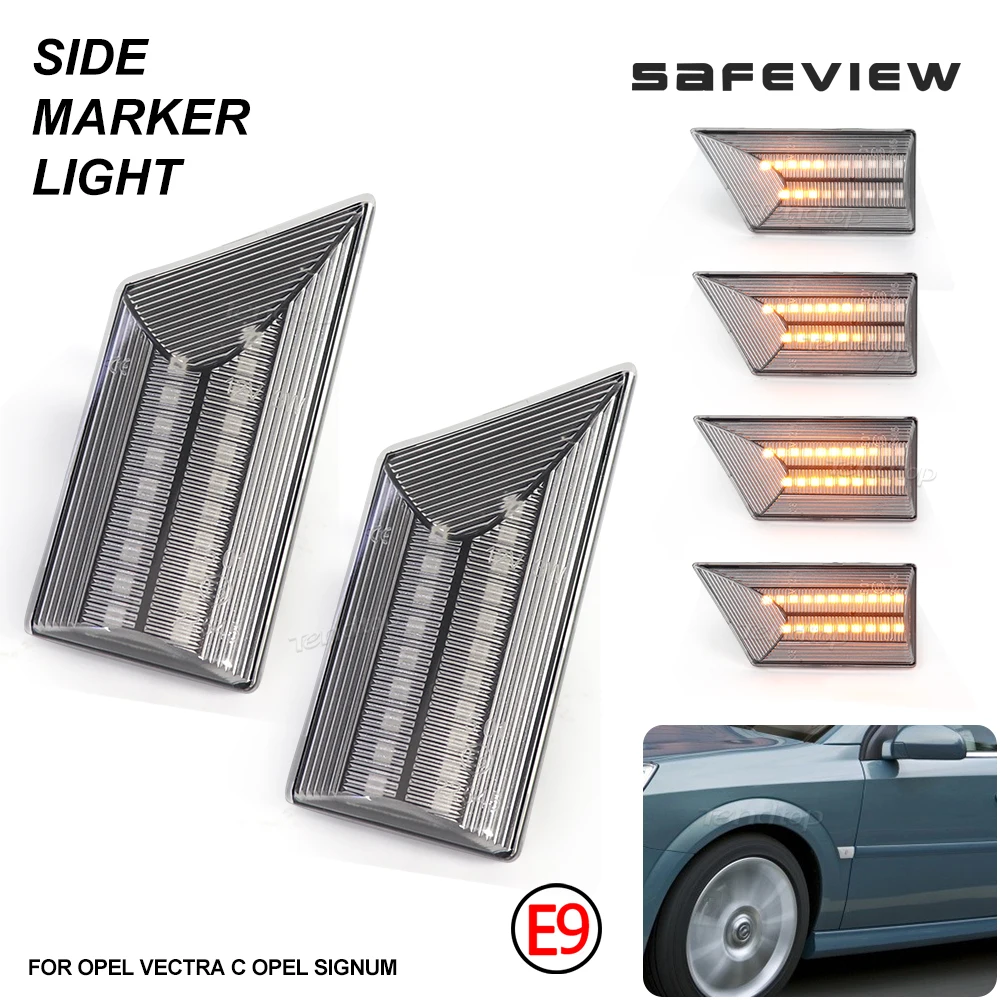 Smoked LED Dynamic Blinker Sequential Flasher Light Turn Signal Side Marker Lamp For Opel Vectra C 2002-2008 Signum