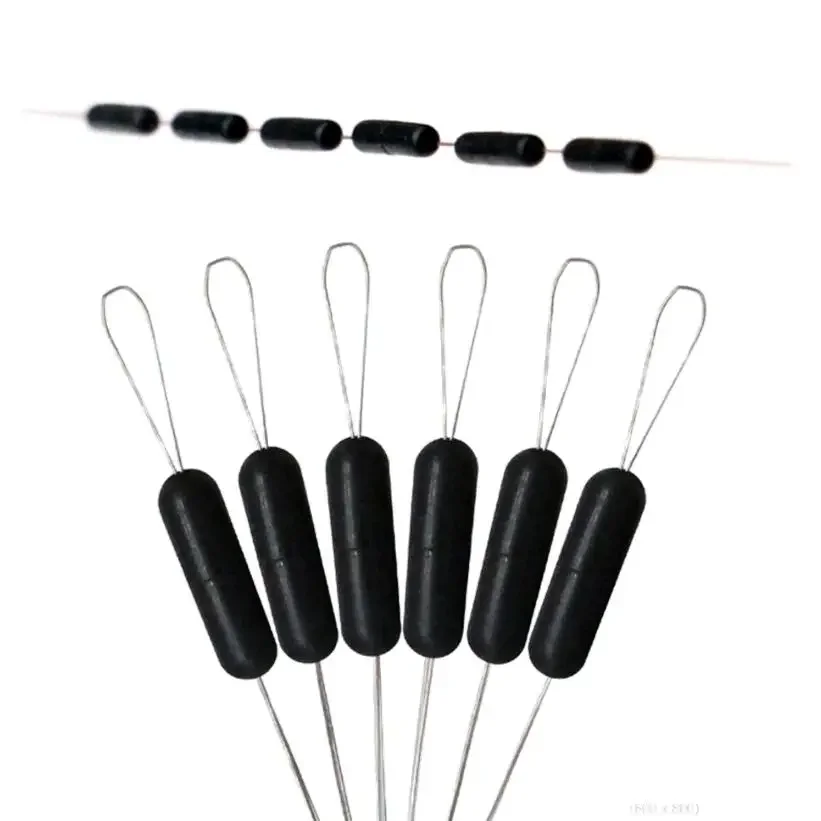 Tapón de silicona para sedal de pesca, 10 grupos (60 unidades), 0,4-8,0 #, flotador de frijol espacial, antihebra, Bobber flotador de pesca