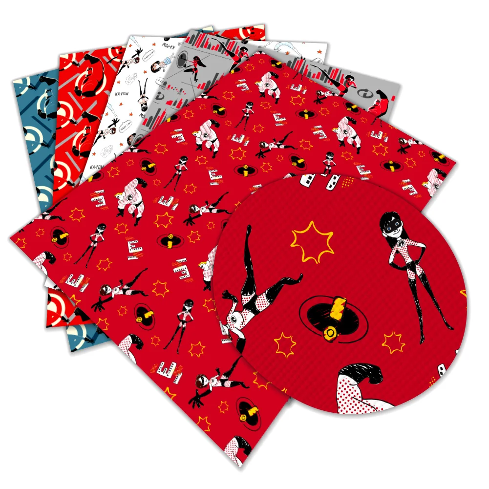 

30x24 см винил из искусственной кожи Disney The Incredibles Cross Grain для DIY бант для волос ювелирные изделия серьги ремесло изготовление