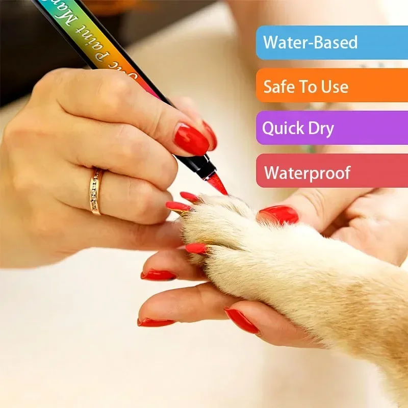 12Pcs Graffiti Nail Pen For Pets Dog Cat Gift Nail Art DIY Nail Polish Pen Waterproof Acrylic Paint Marker Brush Manicure Tools