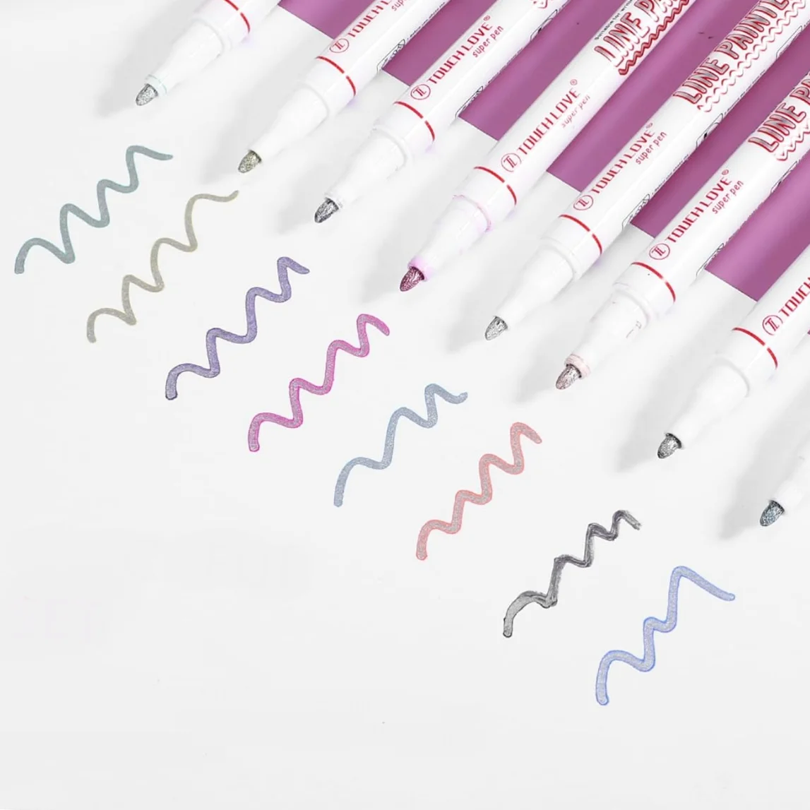 

8pcs Shimmer Markers Outline Pens- Self Outline Metallic Markers,Double Line Pen for Art Drawing Greeting Cards Gifts