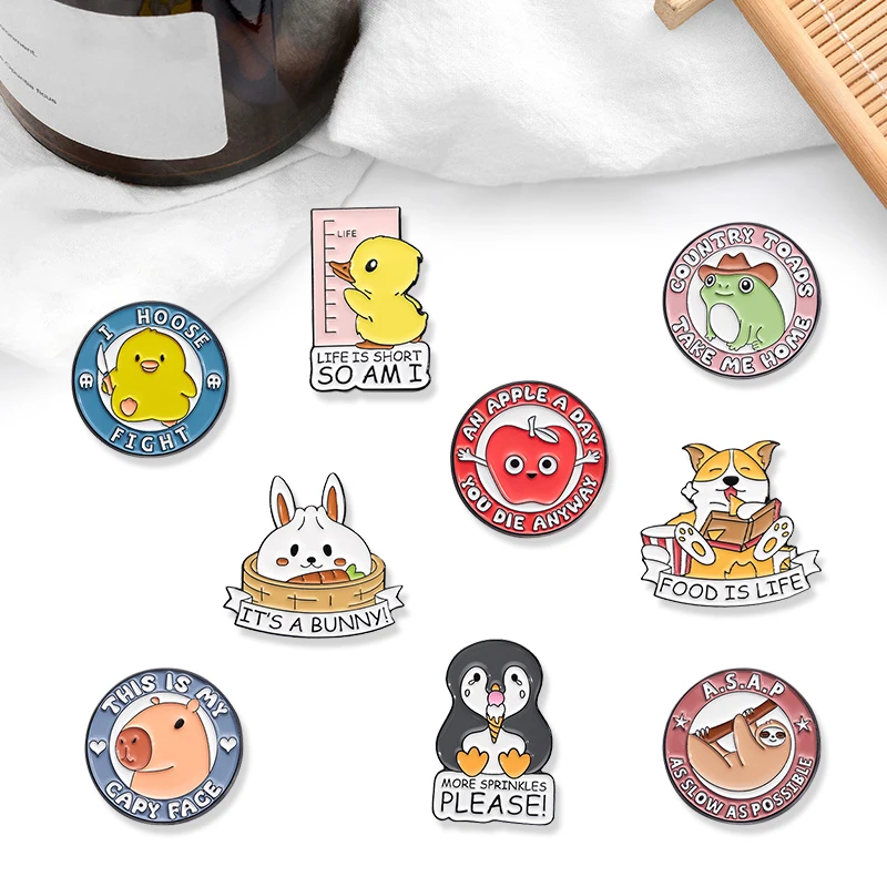 

Creative Trendy Cartoon Cute Animals Oil Drop-Shaped Lapel Brooch/Badge Pin for Denim Bags,Fashionable Jewelry Accessory