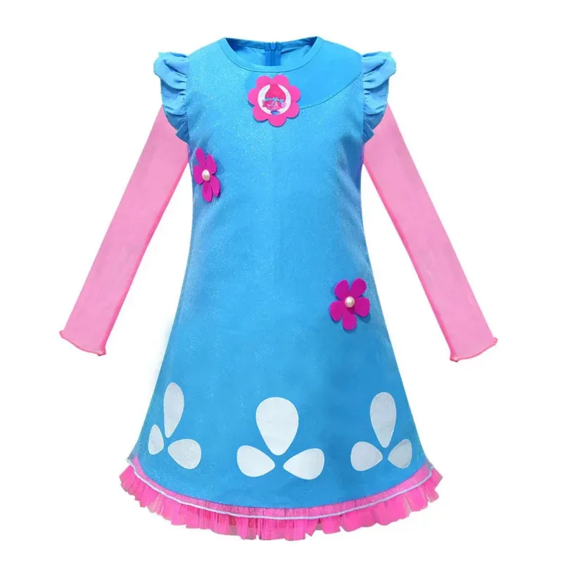 Aa Bear House 002 Poppy cosplay disfraz vestido Navidad carnaval trolls peluca juguetes calcetines niñas ropa de cómic niños prinWAT99 ★