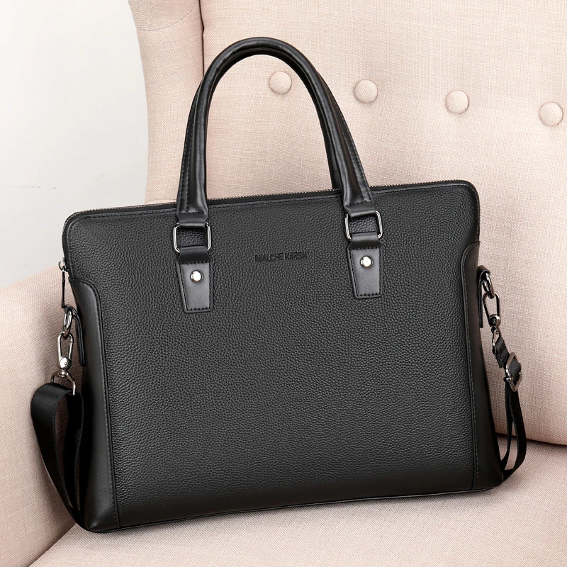 جديد فاخر البقرة جلد طبيعي رجال الأعمال حقيبة الذكور حقيبة حقيبة كتف الرجال حقيبة ساعي الصلبة حمل حقيبة حاسوب
