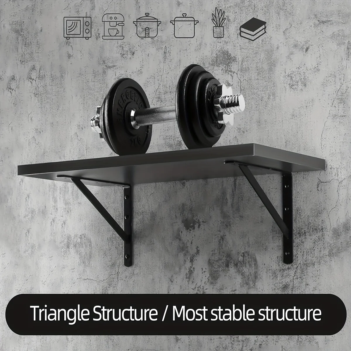 2 قطعة الجرف الزخرفية الحائط رف معلق قوس ، واجب ريفي الحديد معدن الزاوية مثلث الجرف بين قوسين 90 درجة