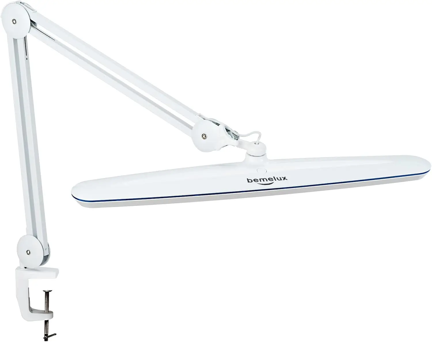 23" LED Desk Lamp with Clamp, 182 LEDs, 5 Color Temps & Brightness Levels, Dimmable Swing Arm Light